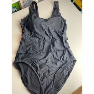 Calvin Klein Black Wrap One-Piece Swimsuit – Size 14